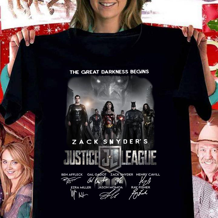 The great darkness begins Zack Snyder's Justice League signatures t-shirt