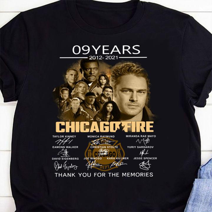 Chicago Fire 09 years 2012-2021 signatures thank you for the memories t-shirt 9 Nursetee News