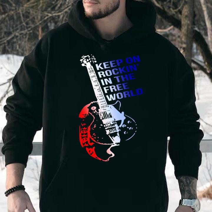 Electric Guitar Keep On Rockin' In The Free World t-shirt