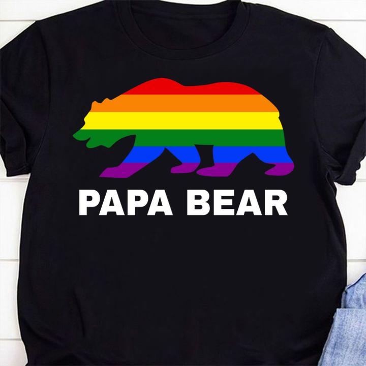 Original LGBT Gay Pride Rainbow Flag Papa Bear Pride t-shirt 6 Clothing, Nursetee News, nurseteeshirt News