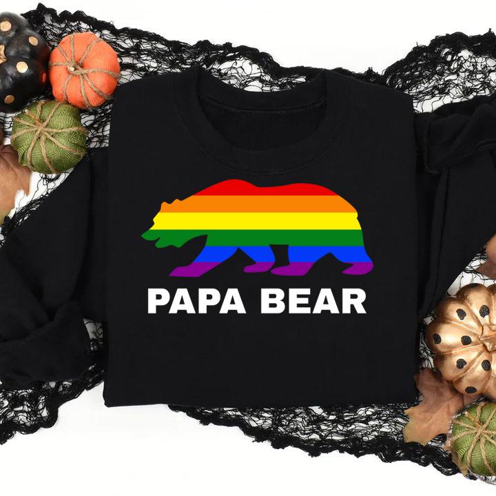 Original LGBT Gay Pride Rainbow Flag Papa Bear Pride t-shirt