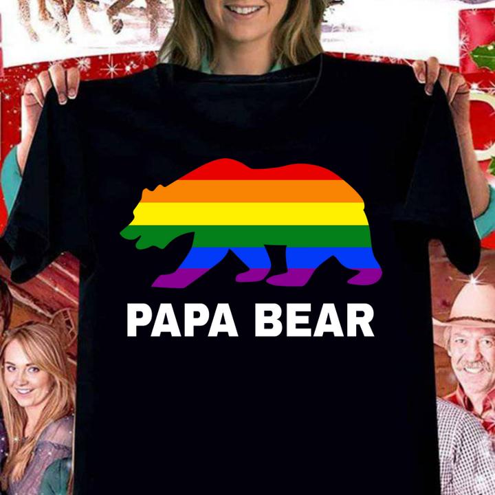 Original LGBT Gay Pride Rainbow Flag Papa Bear Pride t-shirt