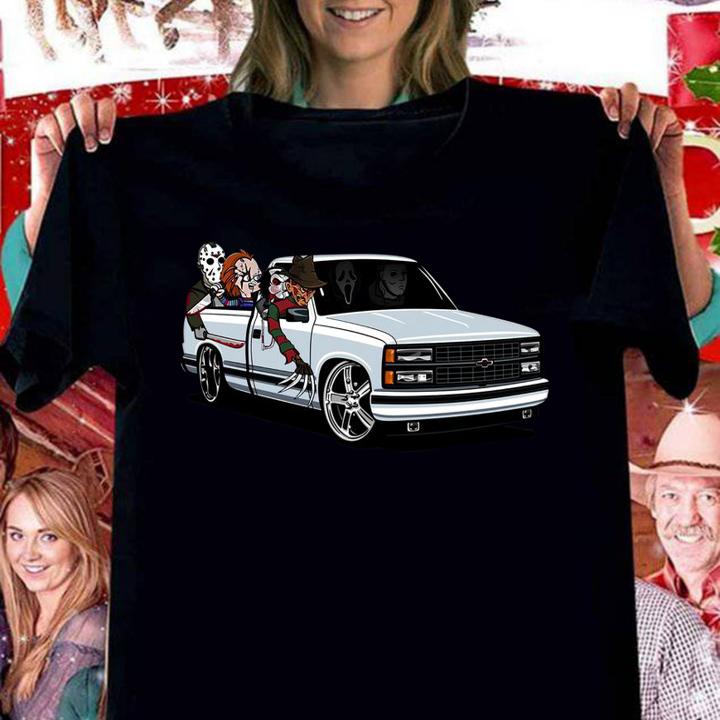 Horror Movies Characters OBS Chevy Trucks Halloween t-shirt