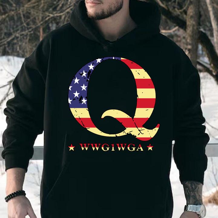 Q Anon America Flag WWG1WGA t-shirt