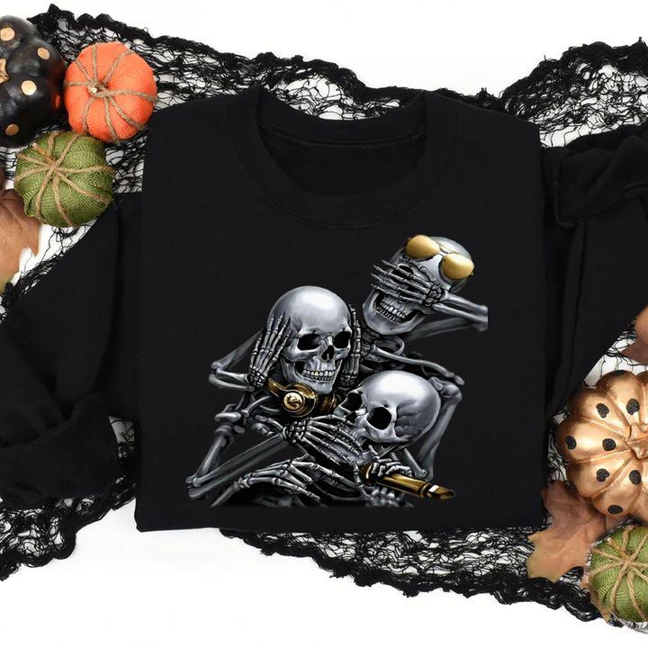 See No Evil, Speak No Evil, Hear No Evil Funny Skull t-shirt