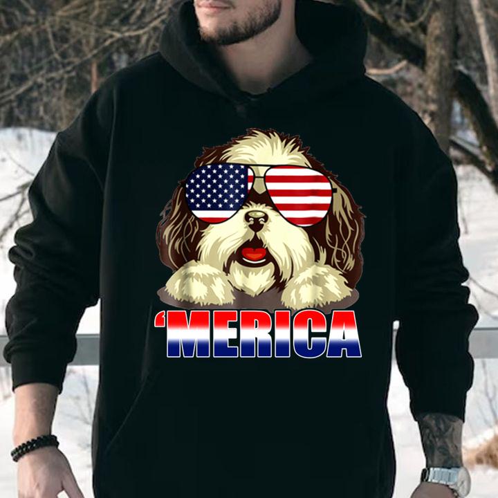 Shih Tzu Merica 4th Of July Patriot For Women t-shirt