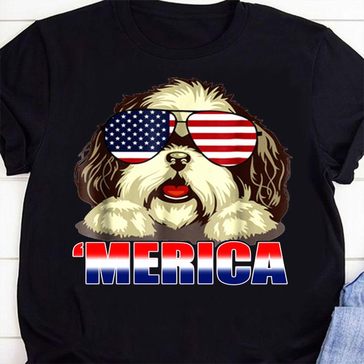 Shih Tzu Merica 4th Of July Patriot For Women t-shirt 1