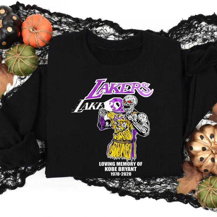 Skeleton Los Angeles Lakers In Loving Memory Of Kobe Bryant 1978 2020 t-shirt