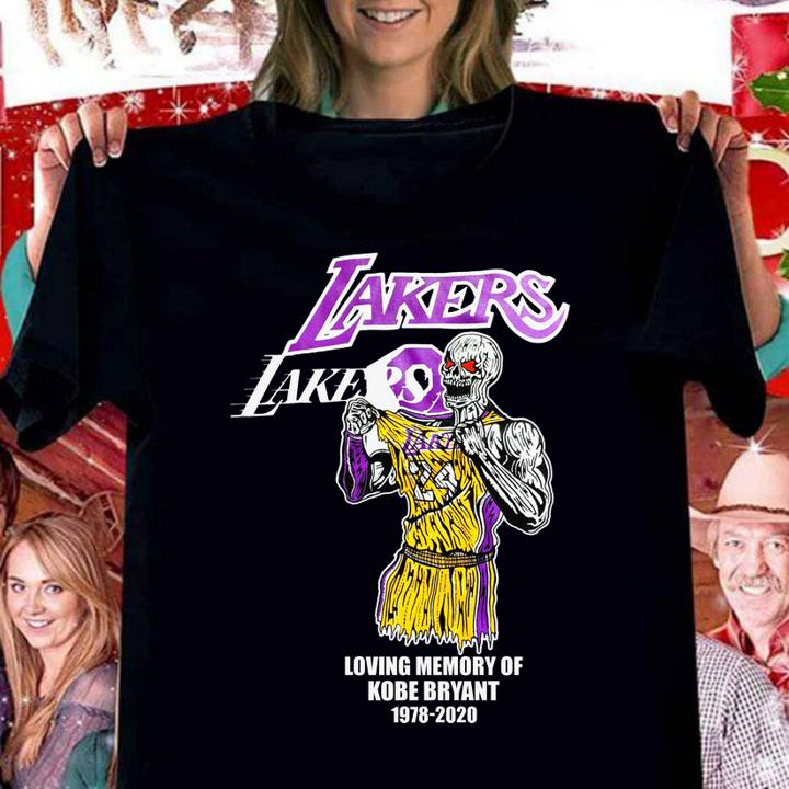 Skeleton Los Angeles Lakers In Loving Memory Of Kobe Bryant 1978 2020 t-shirt