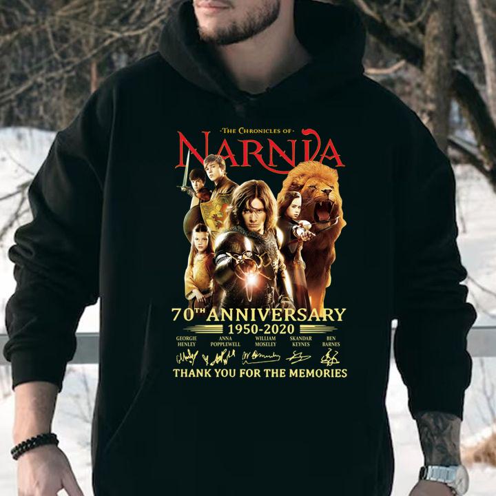 The Chronicles Of Narnia 70th Anniversary 1950 2020 Thank You For The Memories Signatures t-shirt