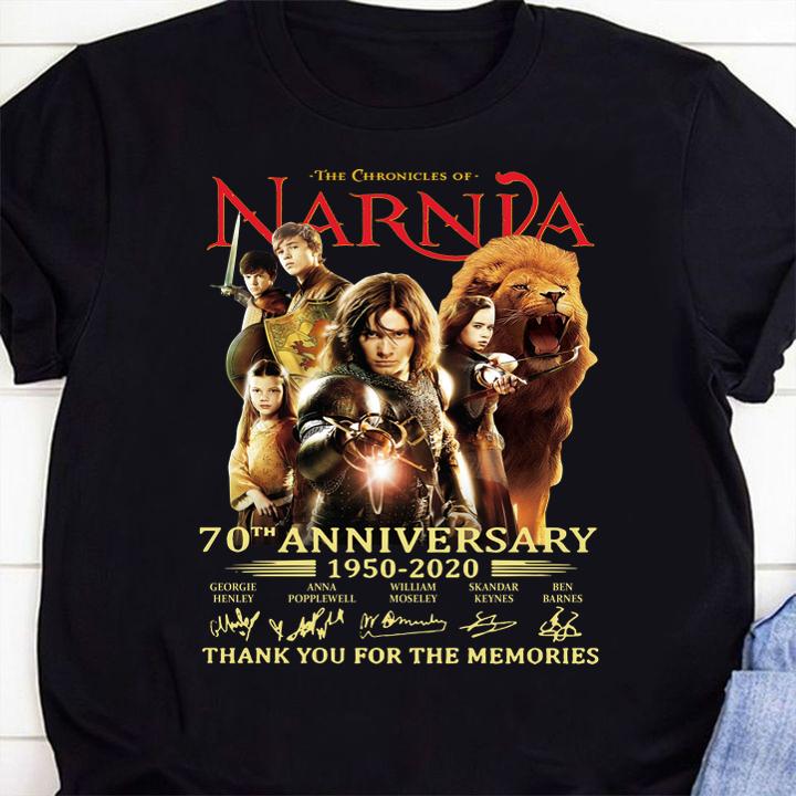 The Chronicles Of Narnia 70th Anniversary 1950 2020 Thank You For The Memories Signatures t-shirt 1