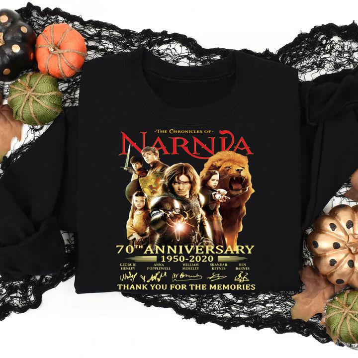 The Chronicles Of Narnia 70th Anniversary 1950 2020 Thank You For The Memories Signatures t-shirt