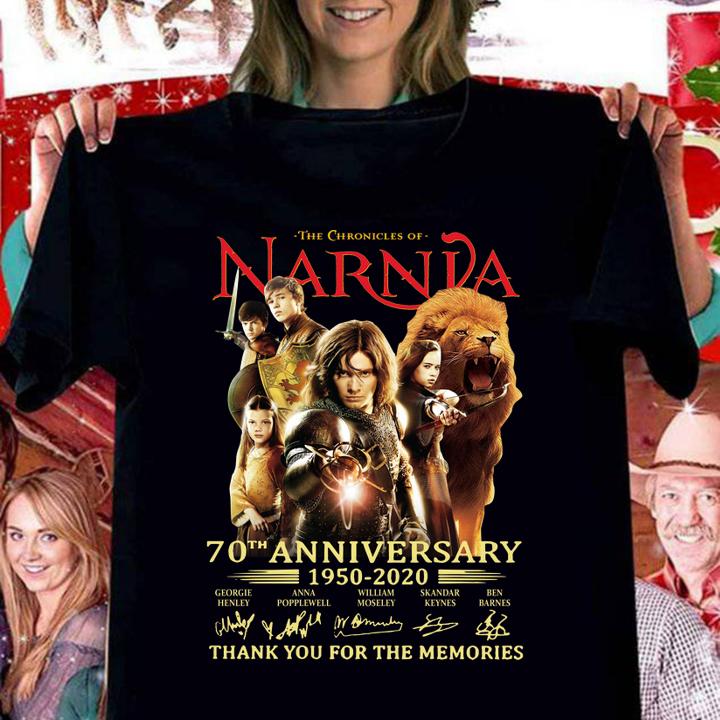 The Chronicles Of Narnia 70th Anniversary 1950 2020 Thank You For The Memories Signatures t-shirt