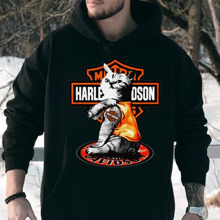 Cat tattoo Motor Harley Davidson Cycles t-shirt