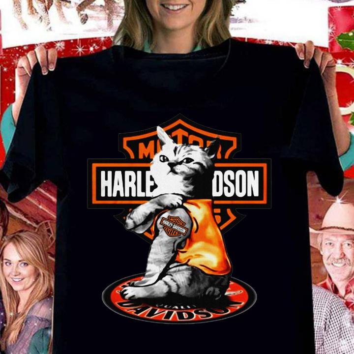 Cat tattoo Motor Harley Davidson Cycles t-shirt