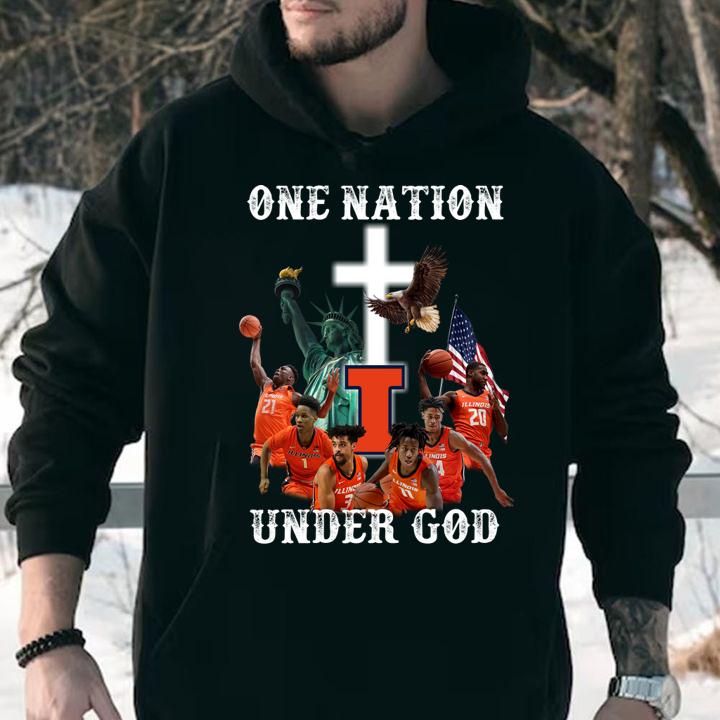 One Nation Under God Illinois Fighting Illini men's basketball 2021 t-shirt