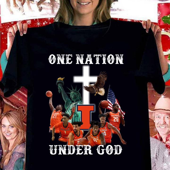 One Nation Under God Illinois Fighting Illini men's basketball 2021 t-shirt