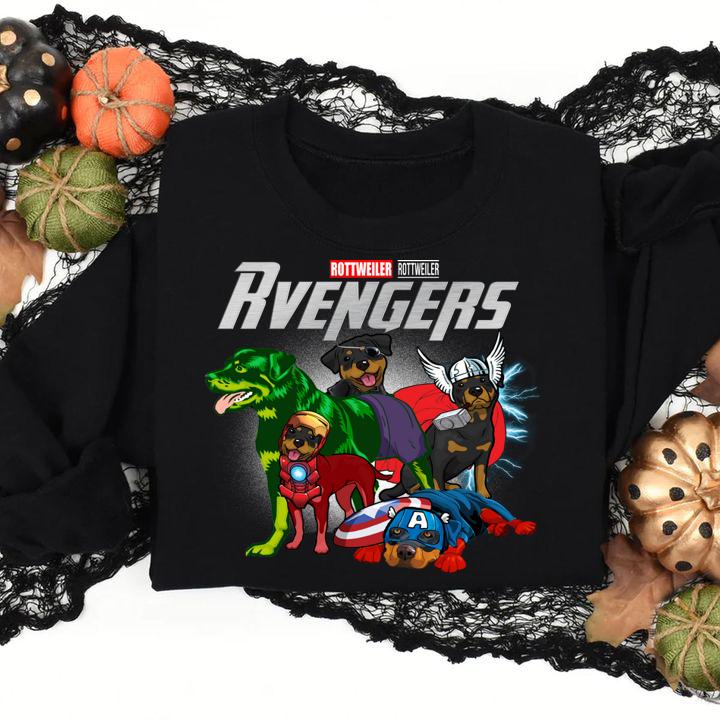 Rottweiler Rvengers Marvel Avengers t-shirt