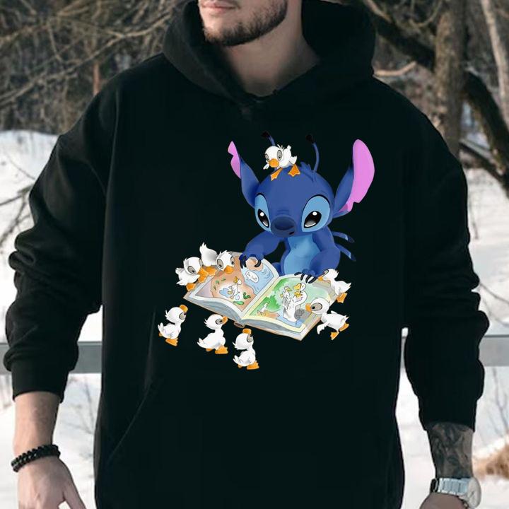 Stitch And Ducks Reading Book t-shirt
