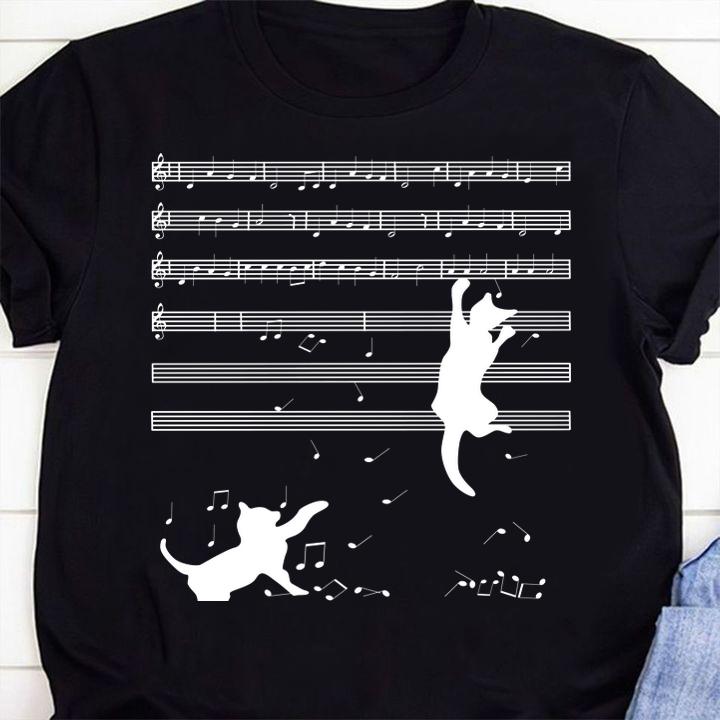 Premium Cats Playing Musical Notes And Make It Down t-shirt 1