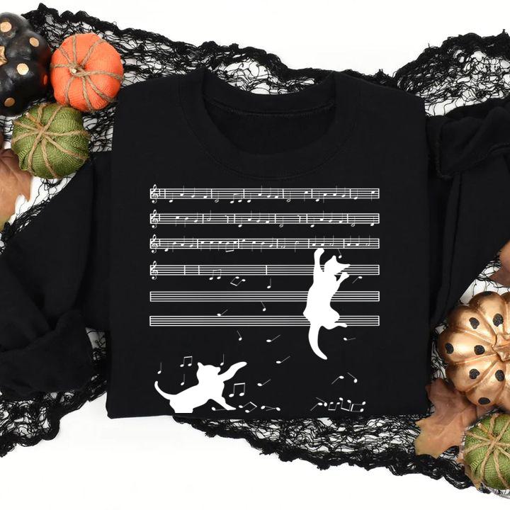Premium Cats Playing Musical Notes And Make It Down t-shirt