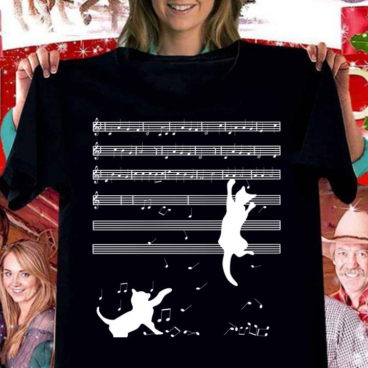 Premium Cats Playing Musical Notes And Make It Down t-shirt