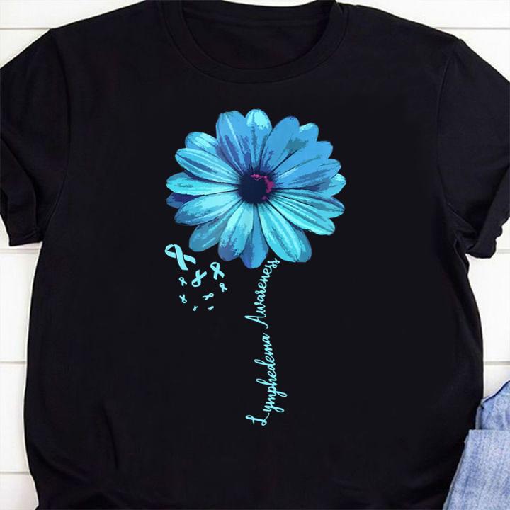 Premium Lymphedema Awareness Floral Ribbon t-shirt 5