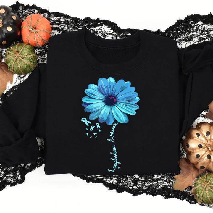 Premium Lymphedema Awareness Floral Ribbon t-shirt