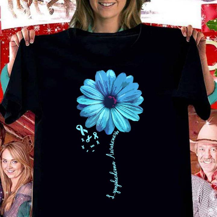 Premium Lymphedema Awareness Floral Ribbon t-shirt