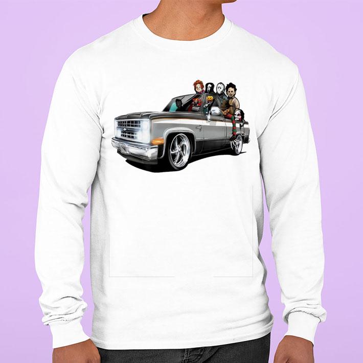 Chevrolet Horror Movies Characters On Car Halloween t-shirt