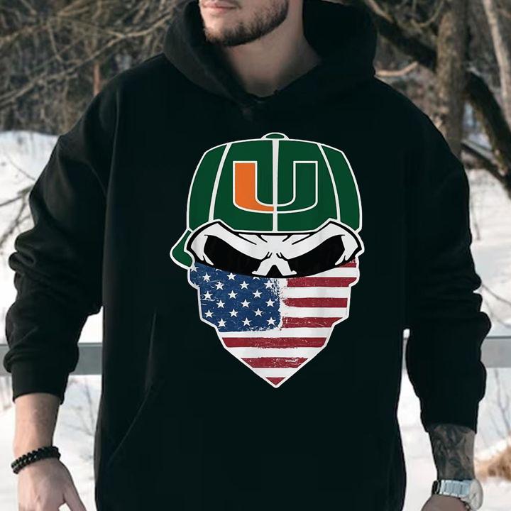 Face Mask American Flag Miami Hurricanes Football t-shirt