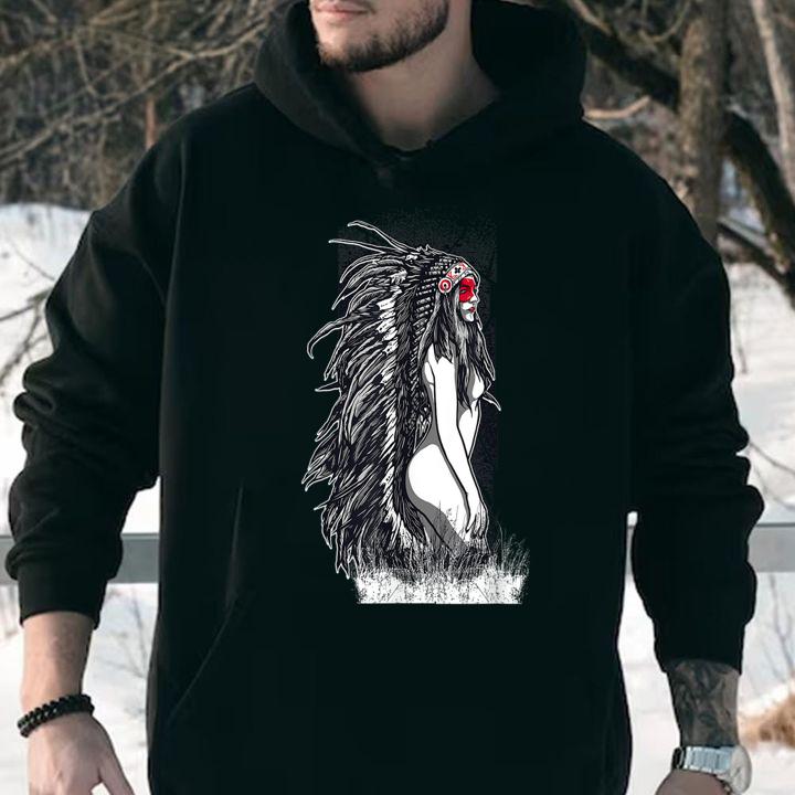 Native American Woman Warrior Indian t-shirt