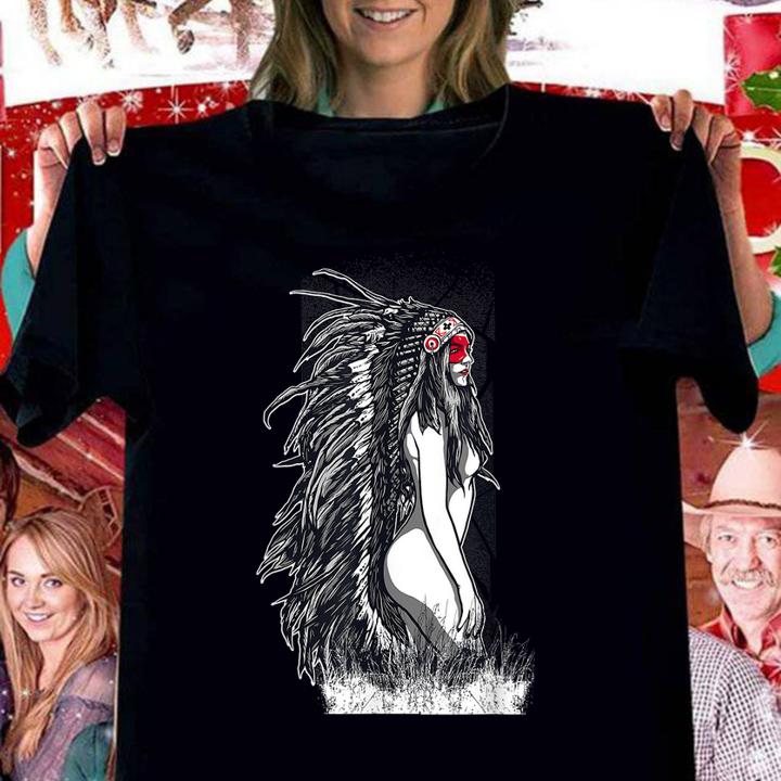 Native American Woman Warrior Indian t-shirt