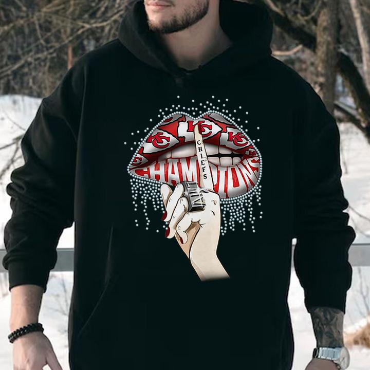 Lips Diamond Kansas City Chiefs Champions Super Bowl t-shirt