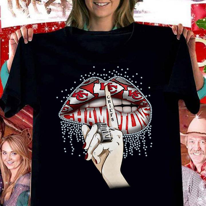 Lips Diamond Kansas City Chiefs Champions Super Bowl t-shirt