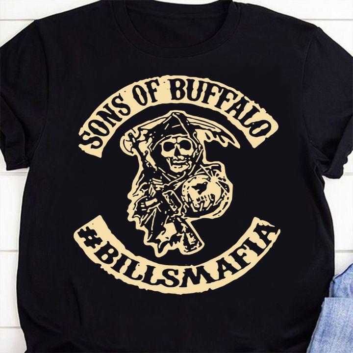Skeleton Death Sons Of Buffalo Bills Mafia t-shirt 4