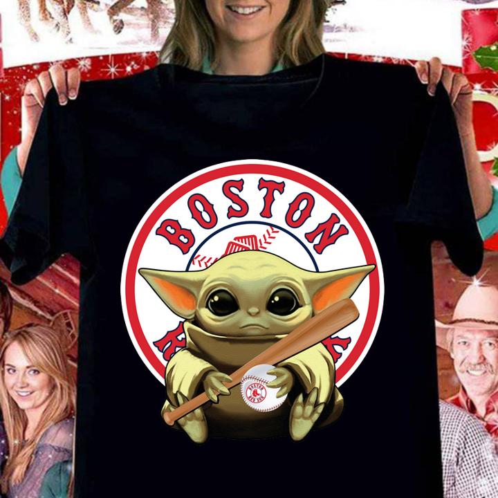 Baseball Baby Yoda Boston Red Sox t-shirt