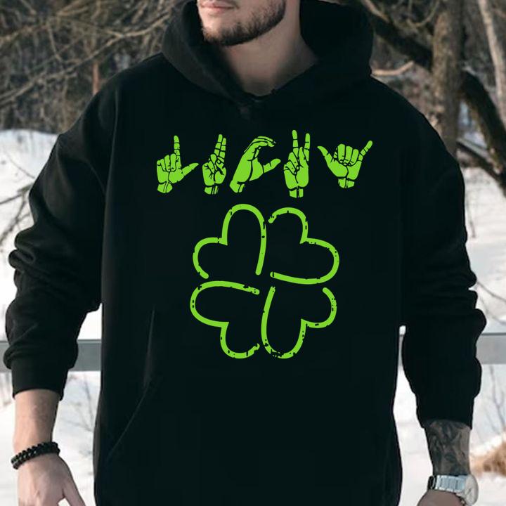 Lucky Sign Language Deaf St Patricks Day Irish ASL t-shirt