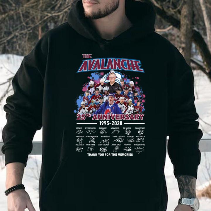 The Colorado Avalanche 25th Anniversary 1995 2020 Signatures t-shirt