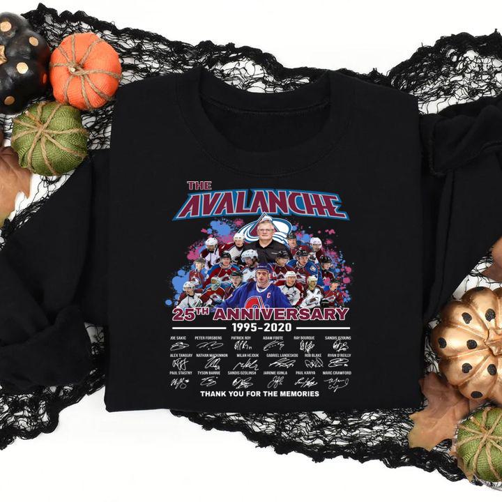 The Colorado Avalanche 25th Anniversary 1995 2020 Signatures t-shirt