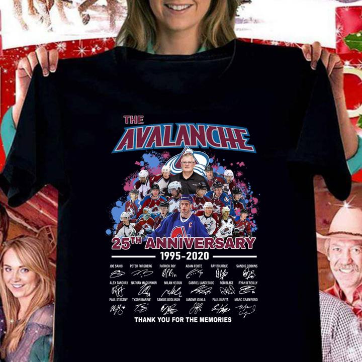 The Colorado Avalanche 25th Anniversary 1995 2020 Signatures t-shirt