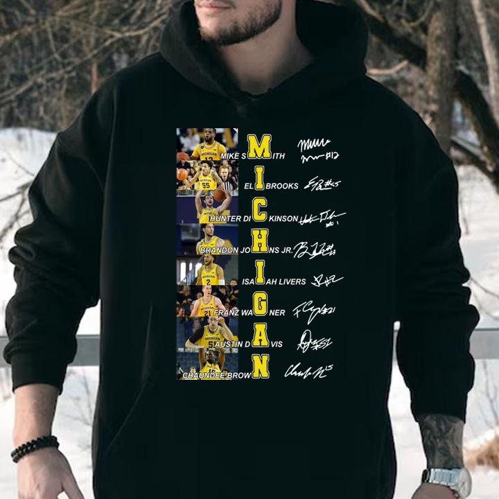 Michigan Wolverines Men's Basketball Roster Signatures t-shirt