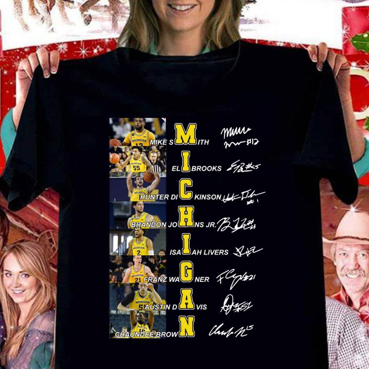 Michigan Wolverines Men's Basketball Roster Signatures t-shirt