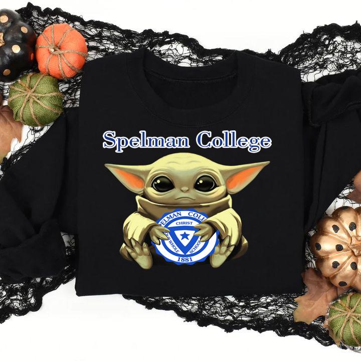 Baby Yoda Hug Spelman College Star Wars t-shirt