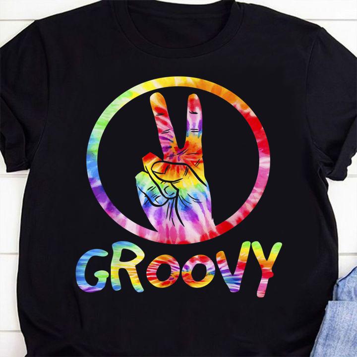 Groovy Tie Dye Vintage 70s Colorful Hand t-shirt 8