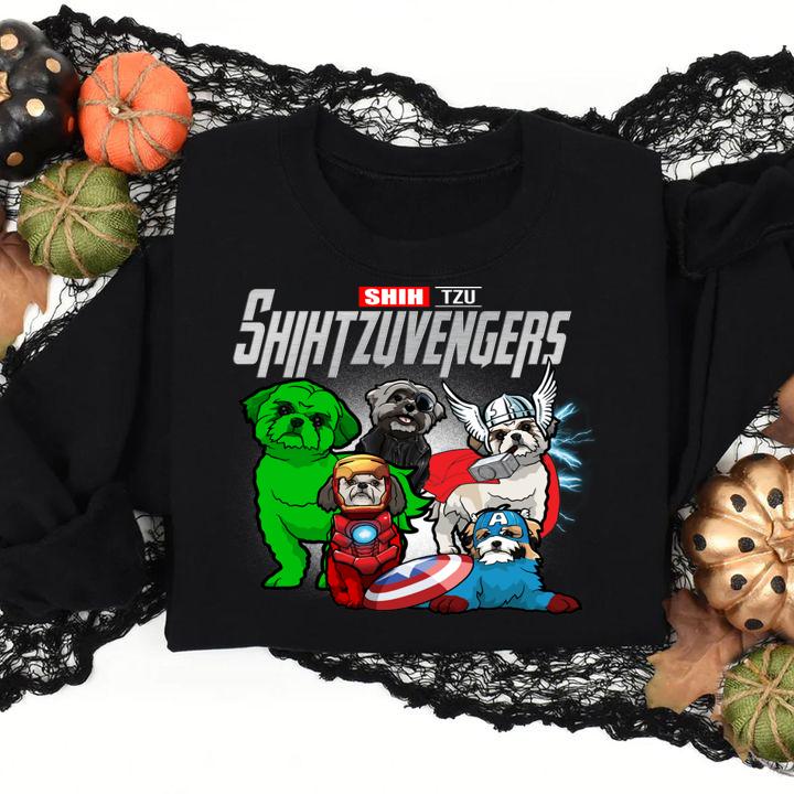 Shih Tzu Shihtzuvengers Marvel Avengers t-shirt