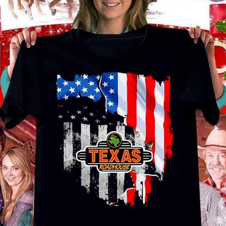 Texas Roadhouse American Flag Independence Day t-shirt