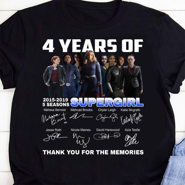 Funny 4 Years of Supergirl 2015-2019 thank you for the memories t-shirt 1