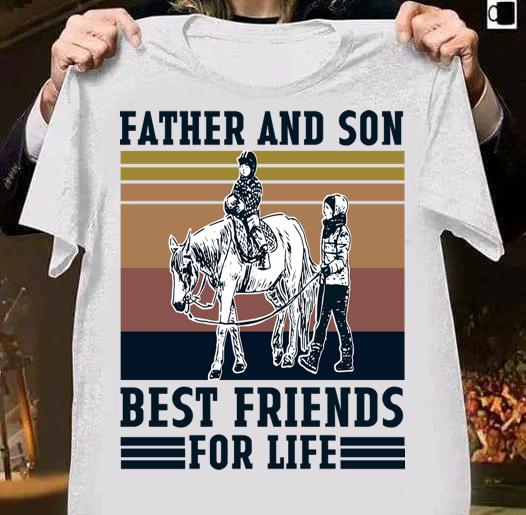 Horse Riding Father And Son Best Friends For Life Vintage t-shirt 1