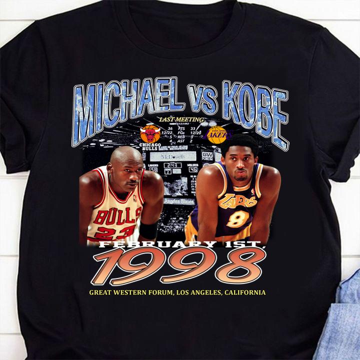 Michael Jordan vs Kobe Bryant 1998 Great Western Forum Los Angeles California t-shirt 1